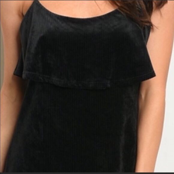 Velvet Mini Ruffle Dress - Picture 6 of 11